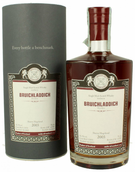 Bruichladdich 10yo 2003/2013 (56.3%, Malts of Scotland, Sherry Hogshead, MoS 13051, 285 bottles)