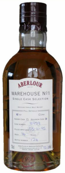 Aberlour 16yo 1995/2012 "Warehouse No 1" (52.2%, OB, Single Cask Selection, First Fill Bourbon Cask #8959)
